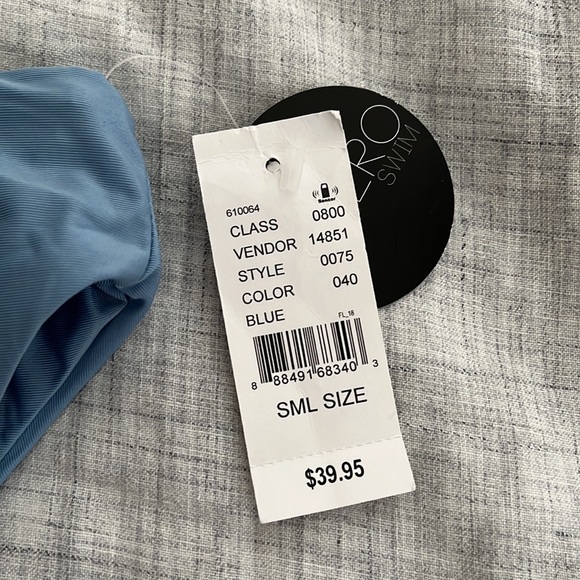 NWT Pacsun Solero Swim Eco Blue high waisted bikini bottom - Picture 4 of 6